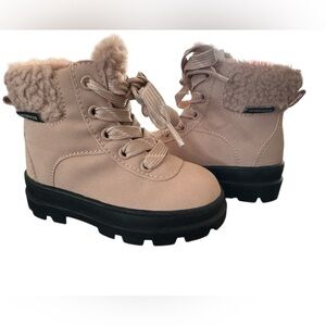 H&M Cozy light pink lace up fur Boots